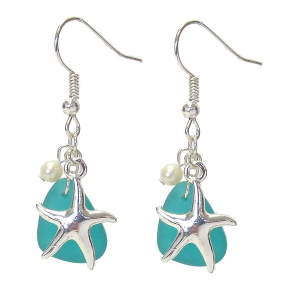 Starfish and Pearl Earrings - Picture 1 of 1